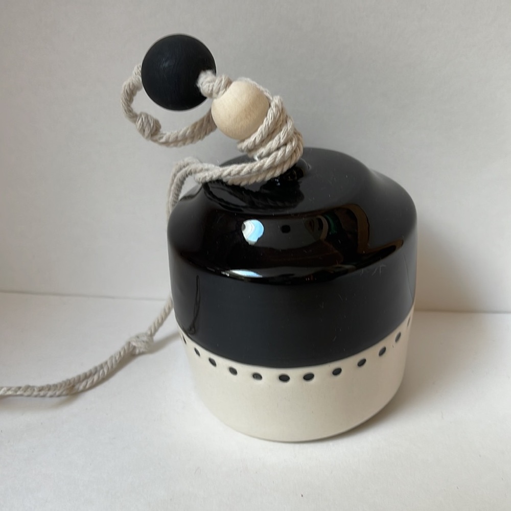 Ceramic windchime bell - white and black design. Great for indoor or out…